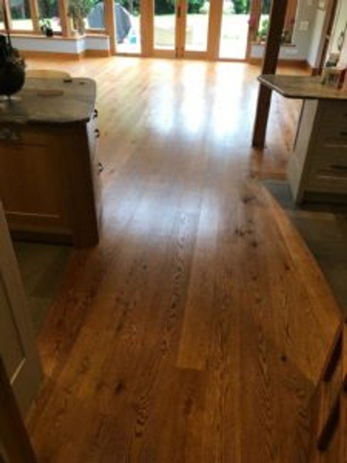 Timber floor being sanded and restored