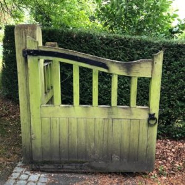 Restored and repainted timber gates